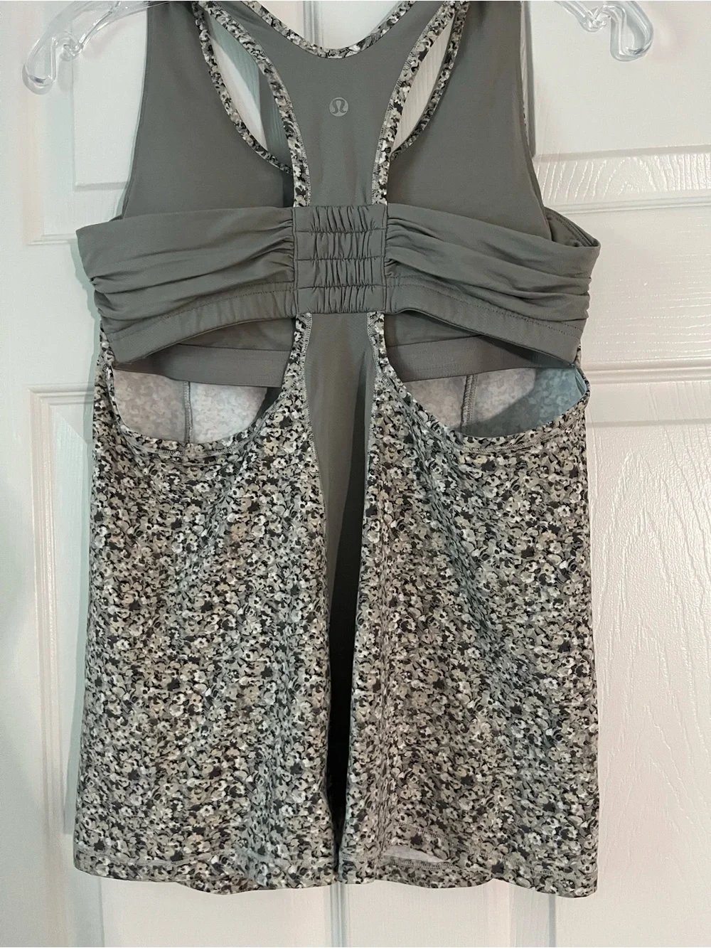 lululemon athletica Gray Floral Racerback Tank